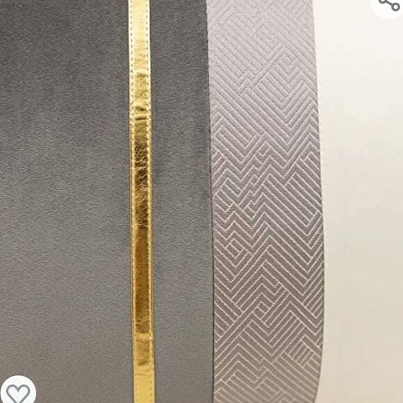 Set of 2 Velvet and Satin with Gold Stripe Pillow Covers (one large- one small) - Picture 10 of 11